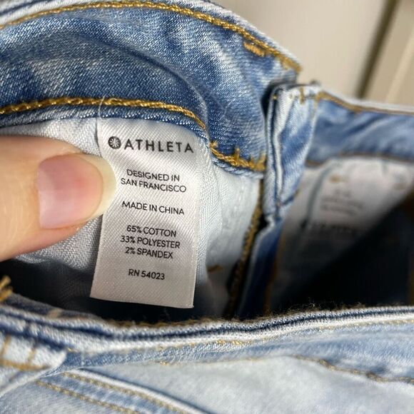 Athleta Skulptek Straight Jeans Light Blue Women's size 4 Stretch Movement Ankle - Picture 6 of 7